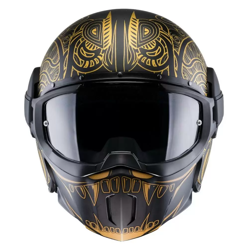 Caberg Ghost Open Face Helmet - Maori Matt Black Gold 8 Caberg Ghost Open Face Helmet - Maori Matt Black Gold - Image 8