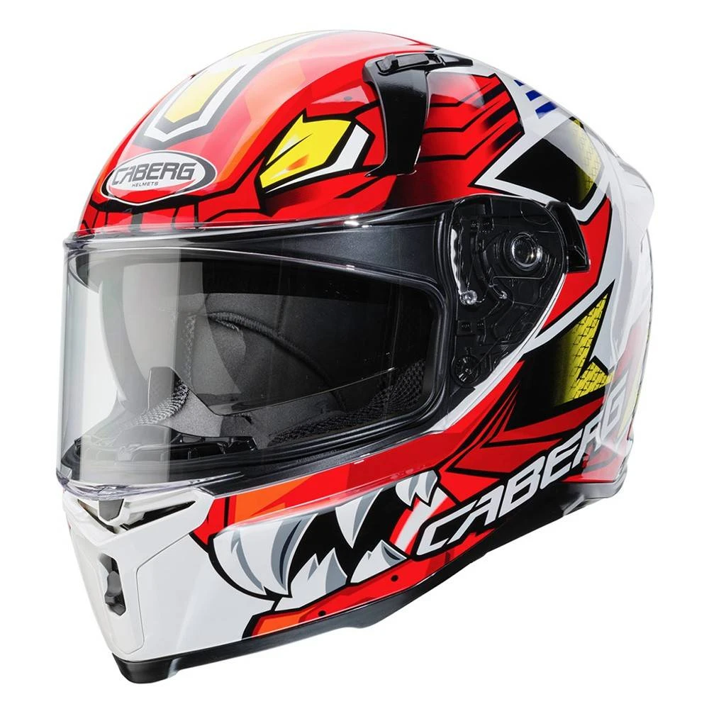 Caberg Avalon Giga Full Face Helmet - White Red Yellow 4 Caberg Avalon Giga Full Face Helmet - White Red Yellow - Image 4