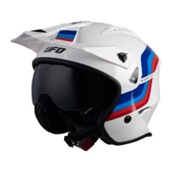 UFO Sheratan Jet Open Face Helmet - White Red Blue
