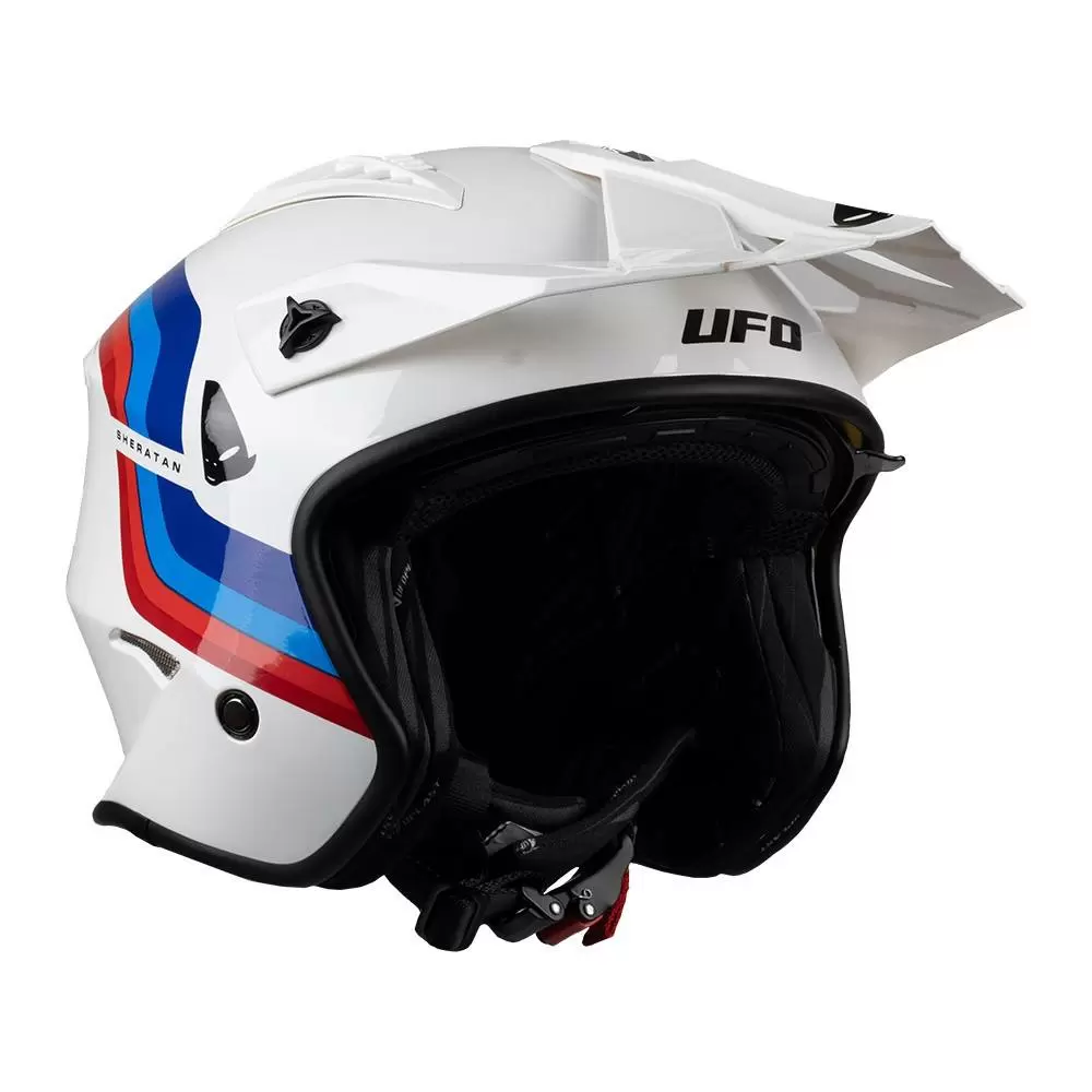UFO Sheratan Jet Open Face Helmet - White Red Blue 8 UFO Sheratan Jet Open Face Helmet - White Red Blue - Image 8