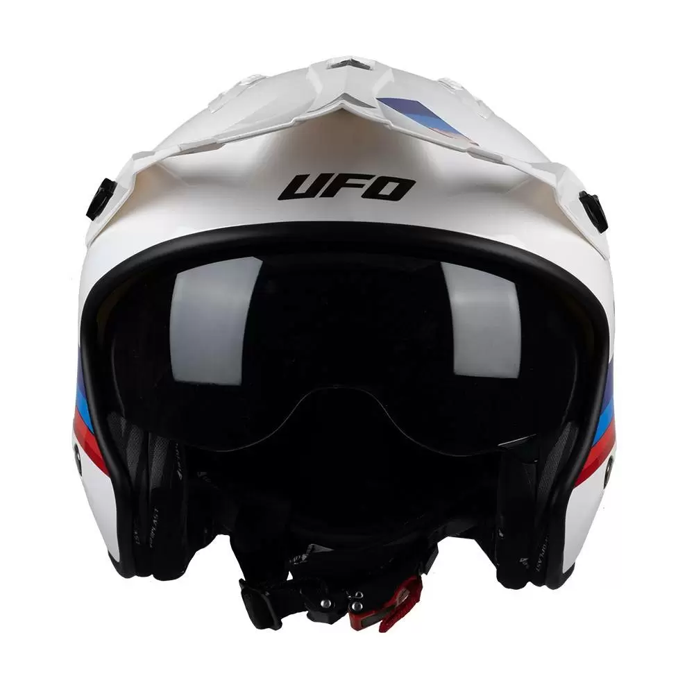 UFO Sheratan Jet Open Face Helmet - White Red Blue 9 UFO Sheratan Jet Open Face Helmet - White Red Blue - Image 9