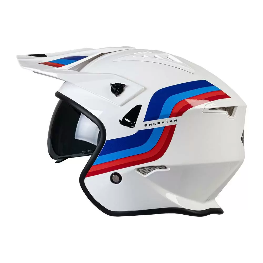 UFO Sheratan Jet Open Face Helmet - White Red Blue 13 UFO Sheratan Jet Open Face Helmet - White Red Blue - Image 13