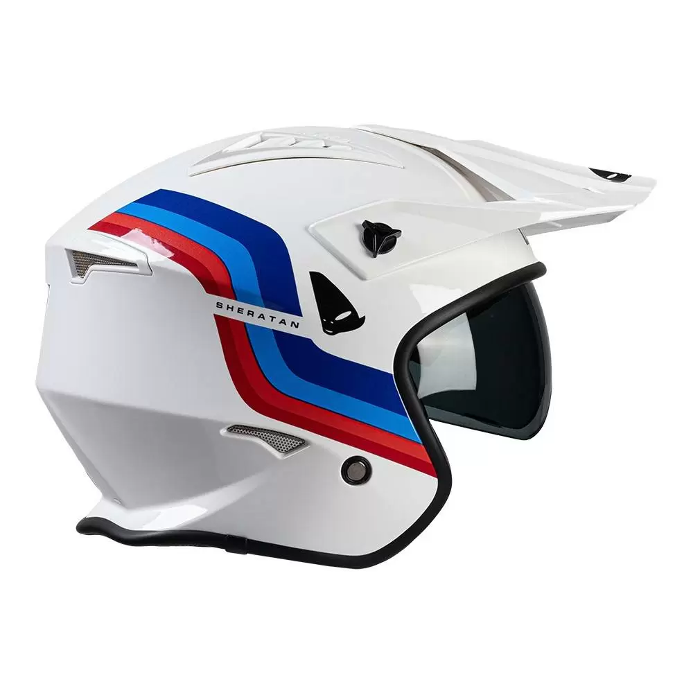 UFO Sheratan Jet Open Face Helmet - White Red Blue 14 UFO Sheratan Jet Open Face Helmet - White Red Blue - Image 14