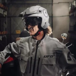 UFO Sheratan Jet Open Face Helmet - Grey -UFO Sales Store he148 10 jpg