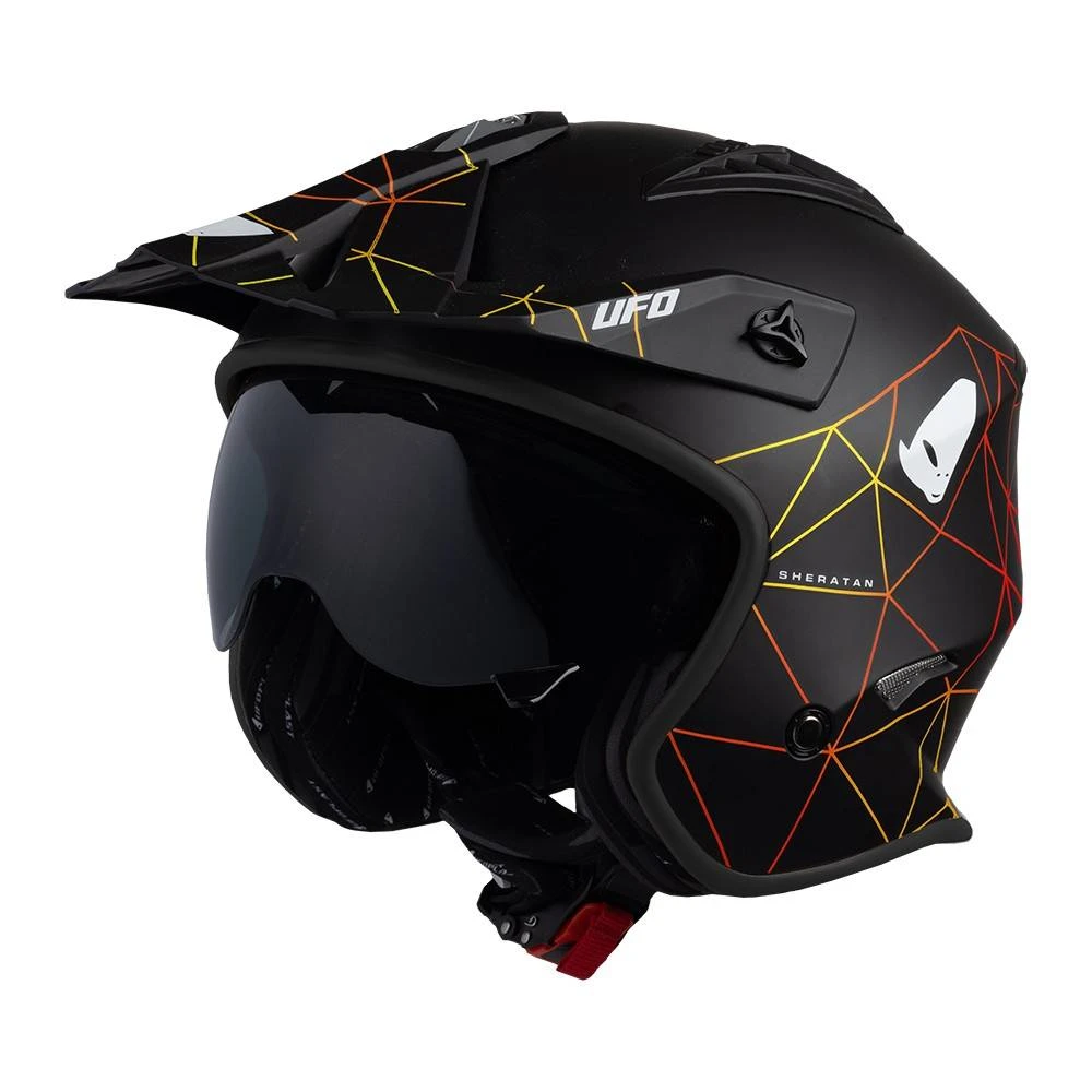 UFO Sheratan Net Open Face Helmet - Jet Black 4 UFO Sheratan Net Open Face Helmet - Jet Black - Image 4