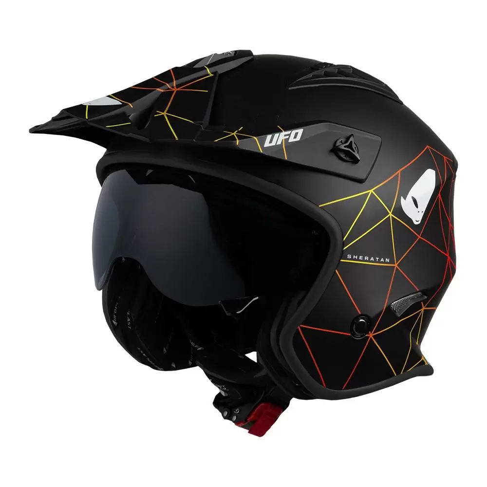 UFO Sheratan Net Open Face Helmet - Jet Black 6 UFO Sheratan Net Open Face Helmet - Jet Black - Image 6