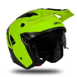 UFO Sheratan Neon Yellow Black Jet Open Face Helmet -UFO Sales Store he183 04 jpg