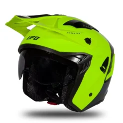 UFO Sheratan Neon Yellow Black Jet Open Face Helmet -UFO Sales Store he183 07 jpg