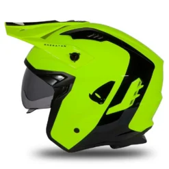 UFO Sheratan Neon Yellow Black Jet Open Face Helmet -UFO Sales Store he183 10 jpg