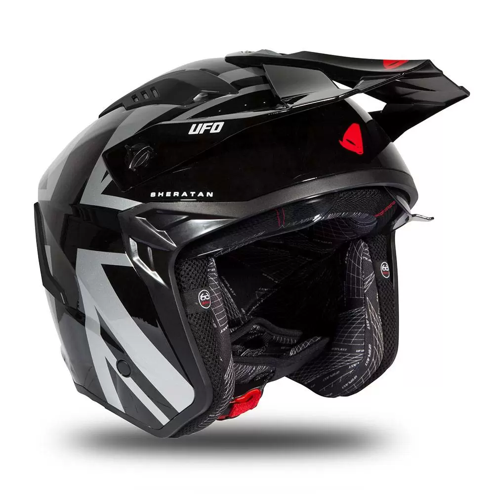 UFO Sheratan Black Grey Red Gloss Jet Open Face Helmet 11 UFO Sheratan Black Grey Red Gloss Jet Open Face Helmet - Image 11