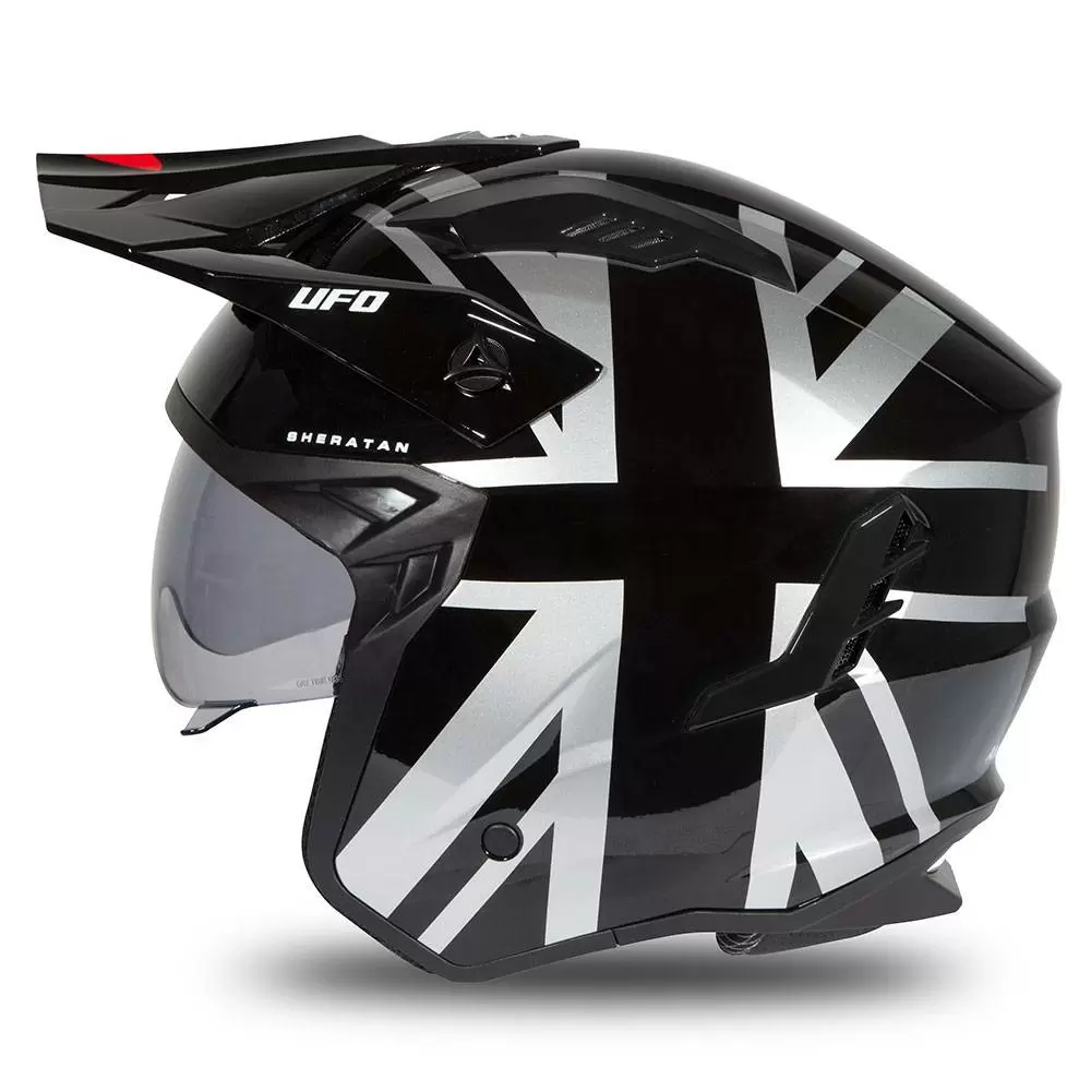 UFO Sheratan Black Grey Red Gloss Jet Open Face Helmet 5 UFO Sheratan Black Grey Red Gloss Jet Open Face Helmet - Image 5