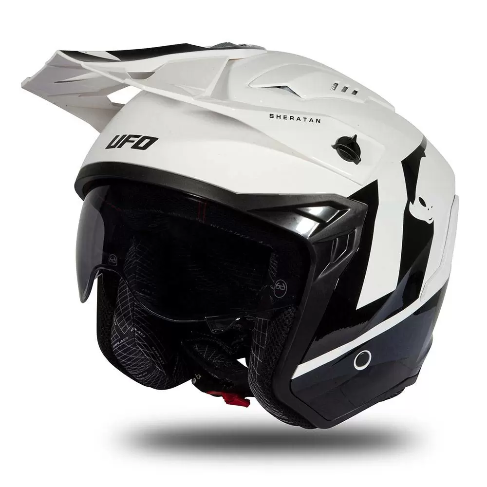 UFO Sheratan White Black Gloss Jet Open Face Helmet 14 UFO Sheratan White Black Gloss Jet Open Face Helmet - Image 14