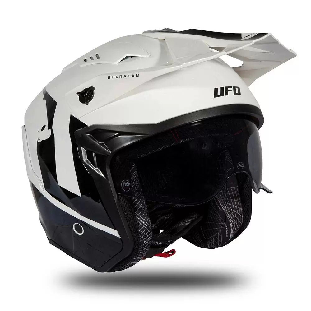 UFO Sheratan White Black Gloss Jet Open Face Helmet 11 UFO Sheratan White Black Gloss Jet Open Face Helmet - Image 11