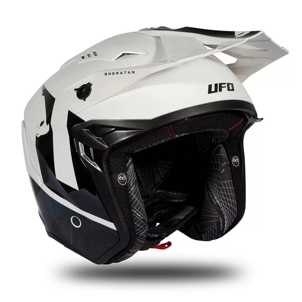 UFO Sheratan White Black Gloss Jet Open Face Helmet 8 UFO Sheratan White Black Gloss Jet Open Face Helmet - Image 8