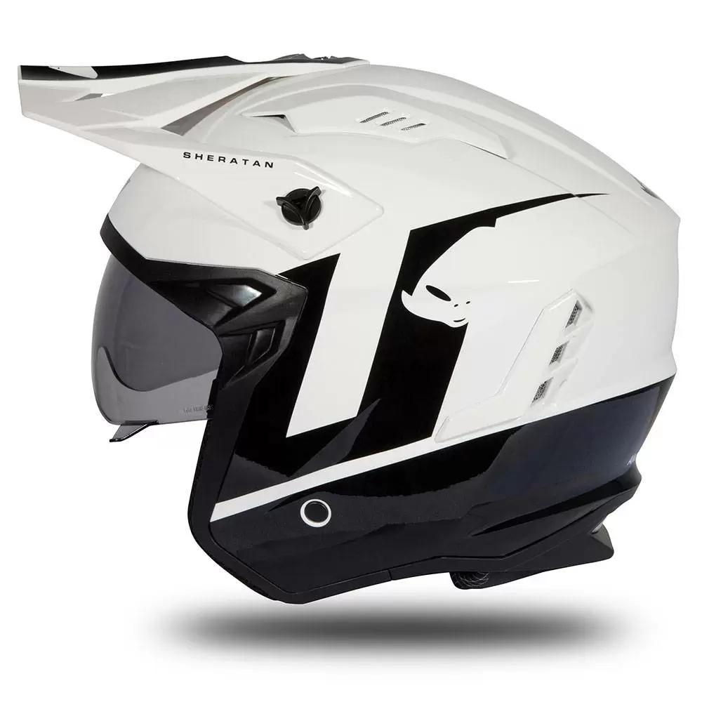 UFO Sheratan White Black Gloss Jet Open Face Helmet 5 UFO Sheratan White Black Gloss Jet Open Face Helmet - Image 5