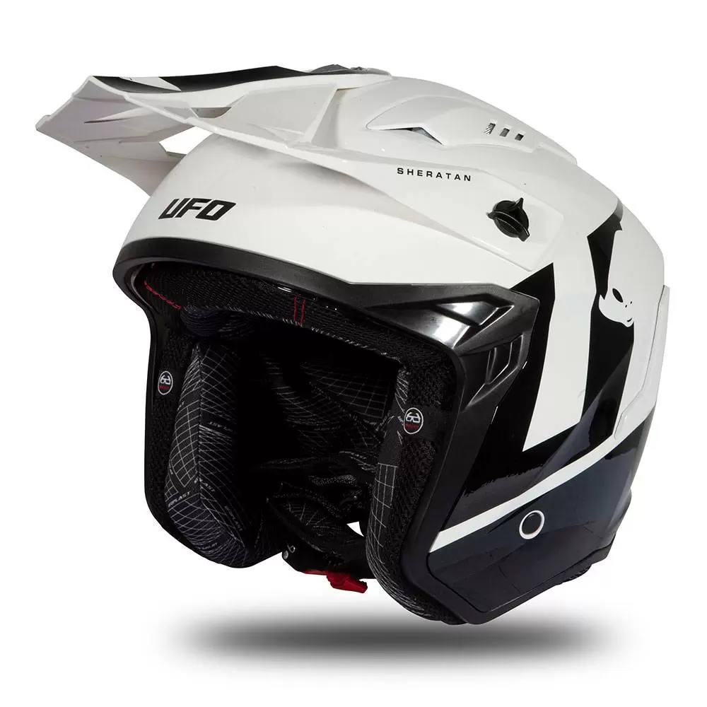 UFO Sheratan White Black Gloss Jet Open Face Helmet 4 UFO Sheratan White Black Gloss Jet Open Face Helmet - Image 4