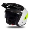 UFO Sheratan White Black Neon Yellow Matt Jet Open Face Helmet -UFO Sales Store he186 03