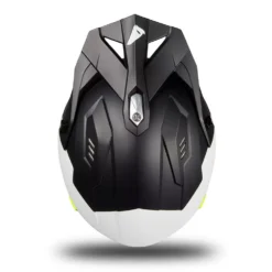 UFO Sheratan White Black Neon Yellow Matt Jet Open Face Helmet -UFO Sales Store he186 05 jpg