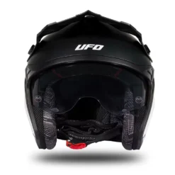 UFO Sheratan White Black Neon Yellow Matt Jet Open Face Helmet -UFO Sales Store he186 08 jpg