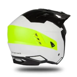 UFO Sheratan White Black Neon Yellow Matt Jet Open Face Helmet -UFO Sales Store he186 10 jpg