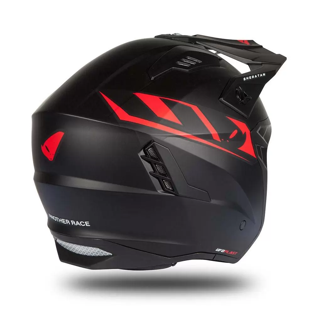 UFO Sheratan Black Red Matt Jet Open Face Helmet 9 UFO Sheratan Black Red Matt Jet Open Face Helmet - Image 9