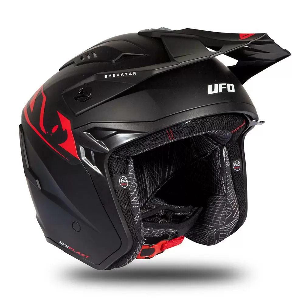 UFO Sheratan Black Red Matt Jet Open Face Helmet 3 UFO Sheratan Black Red Matt Jet Open Face Helmet - Image 3