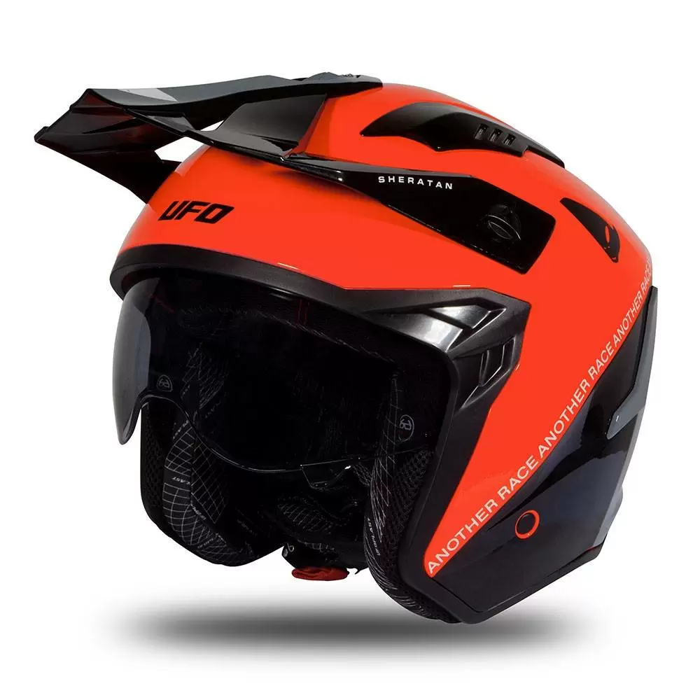 UFO Sheratan Red Black Grey Gloss Jet Open Face Helmet 2 UFO Sheratan Red Black Grey Gloss Jet Open Face Helmet - Image 2