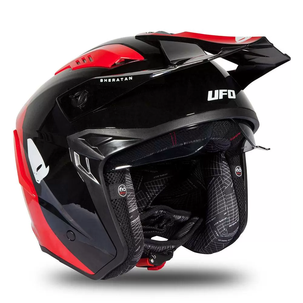 UFO Sheratan Red Black Gloss Jet Open Face Helmet 11 UFO Sheratan Red Black Gloss Jet Open Face Helmet - Image 11
