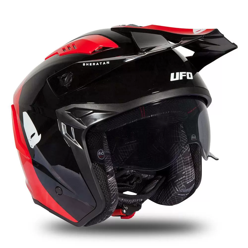 UFO Sheratan Red Black Gloss Jet Open Face Helmet 5 UFO Sheratan Red Black Gloss Jet Open Face Helmet - Image 5