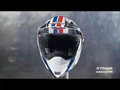 Caberg X-Trace Savana White Black Blue Red Full Face Helmet 9 Caberg X-Trace Savana White Black Blue Red Full Face Helmet - Image 9