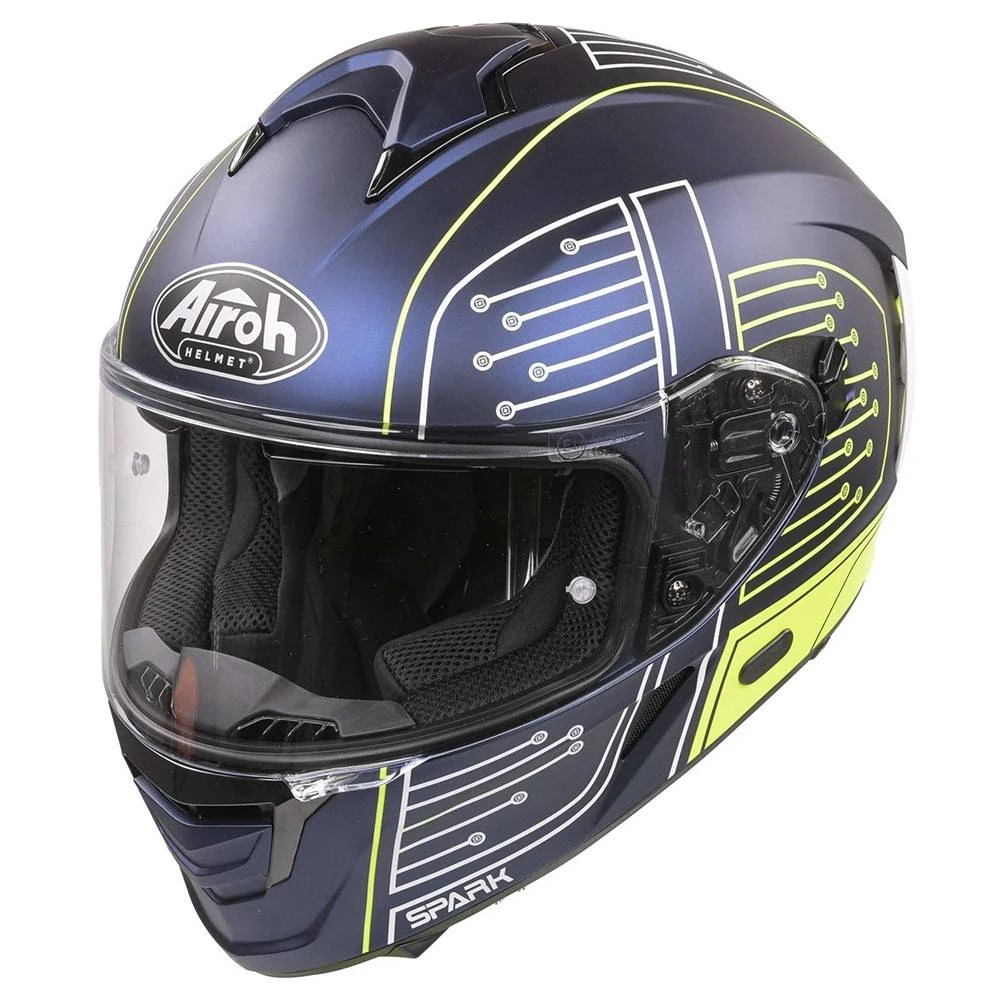 Airoh Spark Cyrcuit Blue Yellow Full Face Helmet 1 Airoh Spark Cyrcuit Blue Yellow Full Face Helmet