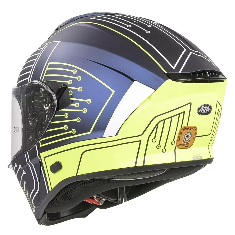 Airoh Spark Cyrcuit Blue Yellow Full Face Helmet 8 Airoh Spark Cyrcuit Blue Yellow Full Face Helmet - Image 8