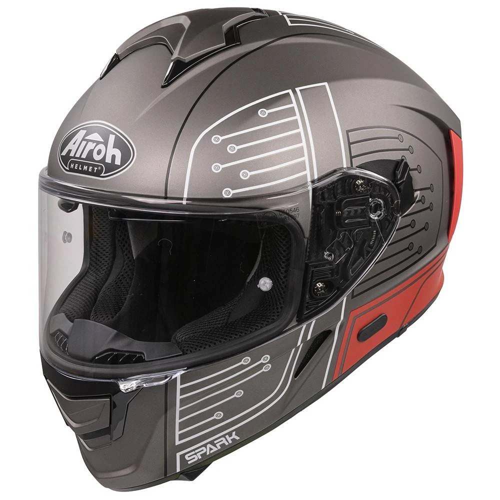Airoh Spark Cyrcuit Red Full Face Helmet 4 Airoh Spark Cyrcuit Red Full Face Helmet - Image 4